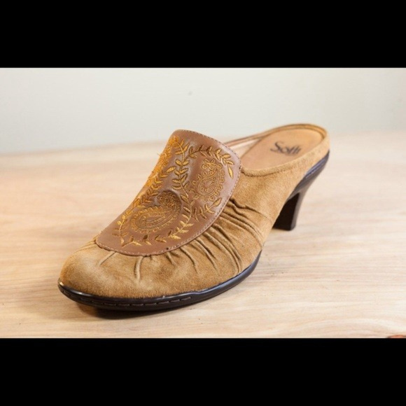 SOFFT Mustard mules slip on clog sz 9W - Picture 3 of 5